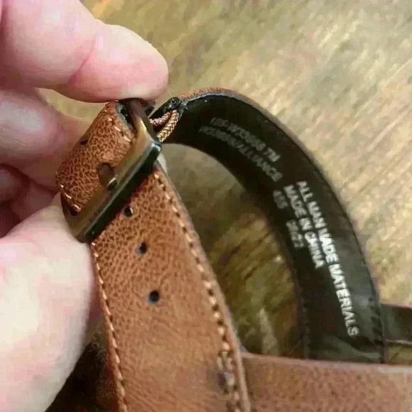 White Mountain Alliance Burnished Dark Tan Strap Stacked Heel Slingback Size 7 - Picture 11 of 13